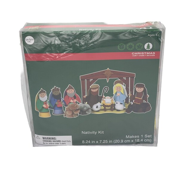 Nativity Scene Kit  Christmas Set 8.24 In X 7.25 In RARE - Picture 1 of 9